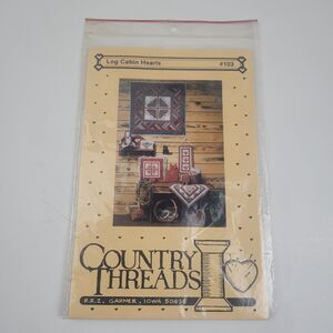 Vtg Uncut "Log Cabin Hearts" #103 Wall Quilt Pattern by Country Threads